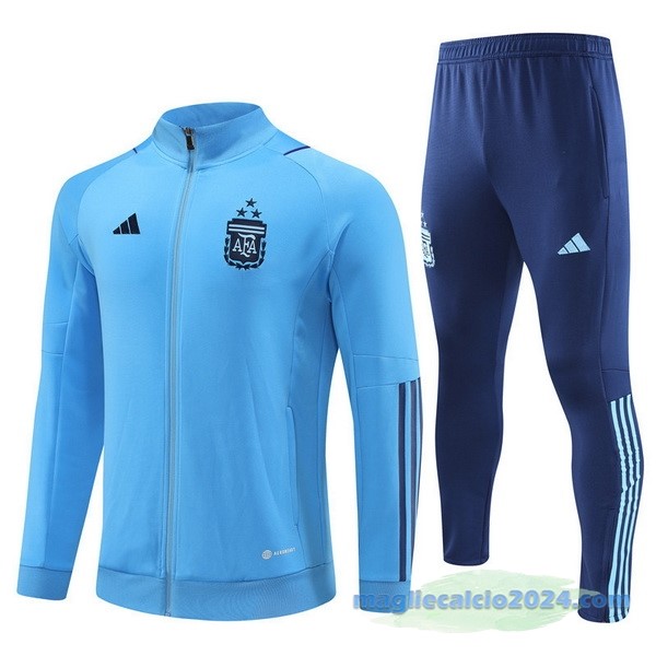 Set Completo Ropa Deportiva Con Cremallera Bambino Larga Argentina 2023 I Azul Poco Prezzo