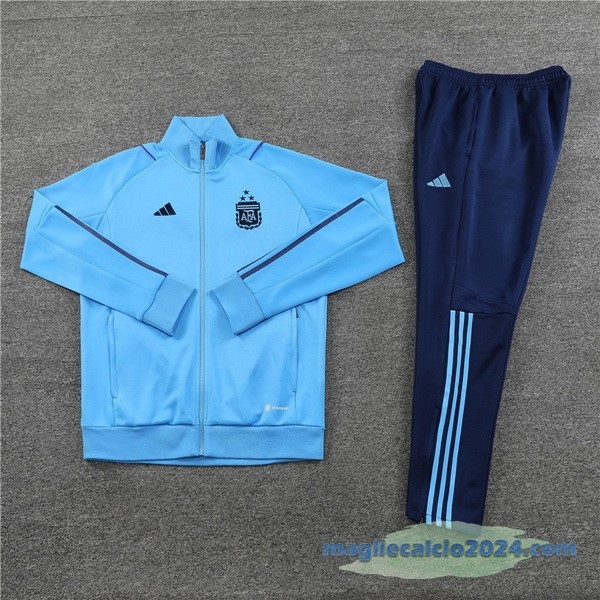 Set Completo Ropa Deportiva Con Cremallera Bambino Larga Argentina 2023 I Azul Poco Prezzo