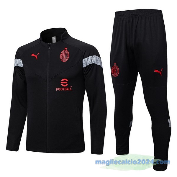 Set Completo Ropa Deportiva Con Cremallera Larga AC Milan 2022 2023 I Nero Poco Prezzo