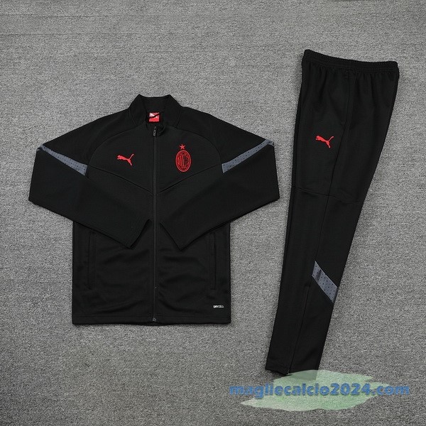 Set Completo Ropa Deportiva Con Cremallera Larga AC Milan 2022 2023 Nero Poco Prezzo