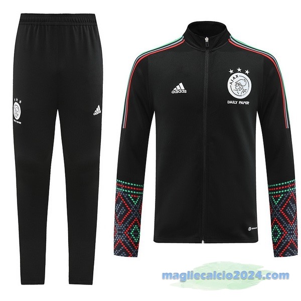 Set Completo Ropa Deportiva Con Cremallera Larga Ajax 2022 2023 Nero Poco Prezzo