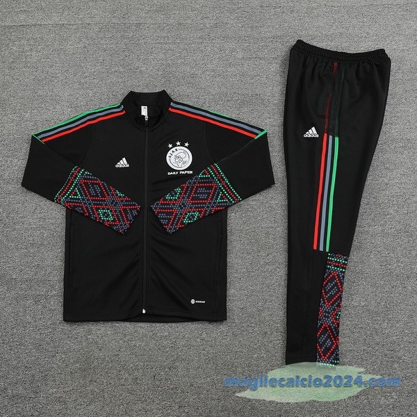 Set Completo Ropa Deportiva Con Cremallera Larga Ajax 2022 2023 Nero Poco Prezzo