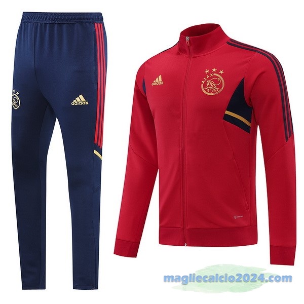 Set Completo Ropa Deportiva Con Cremallera Larga Ajax 2022 2023 Purpureo II Rosso Poco Prezzo