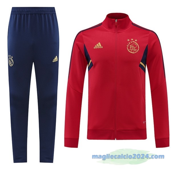 Set Completo Ropa Deportiva Con Cremallera Larga Ajax 2022 2023 Purpureo II Rosso Poco Prezzo