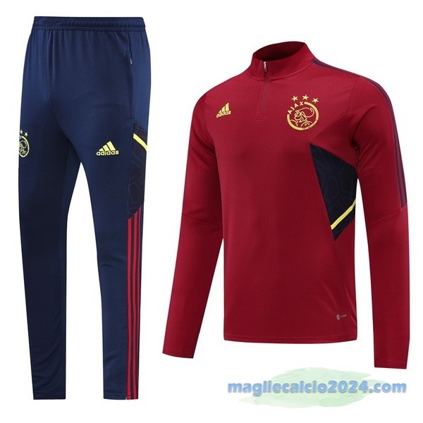 Set Completo Ropa Deportiva Con Cremallera Larga Ajax 2022 2023 Purpureo I Rosso Poco Prezzo