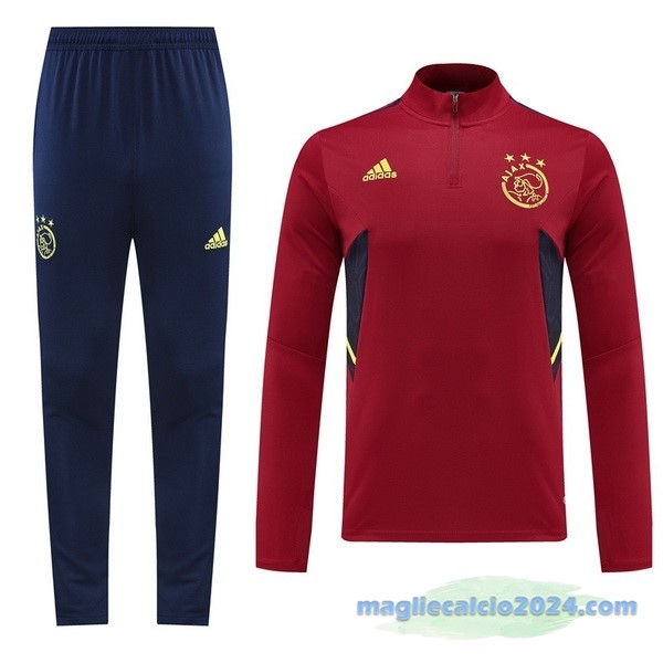 Set Completo Ropa Deportiva Con Cremallera Larga Ajax 2022 2023 Purpureo I Rosso Poco Prezzo
