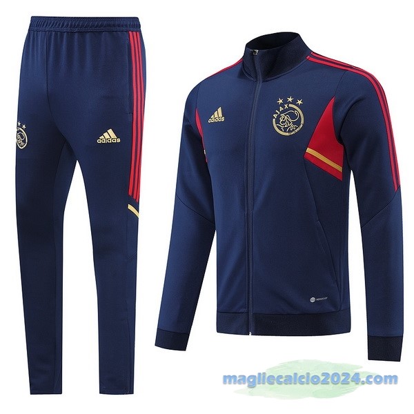 Set Completo Ropa Deportiva Con Cremallera Larga Ajax 2022 2023 Purpureo Rosso Poco Prezzo