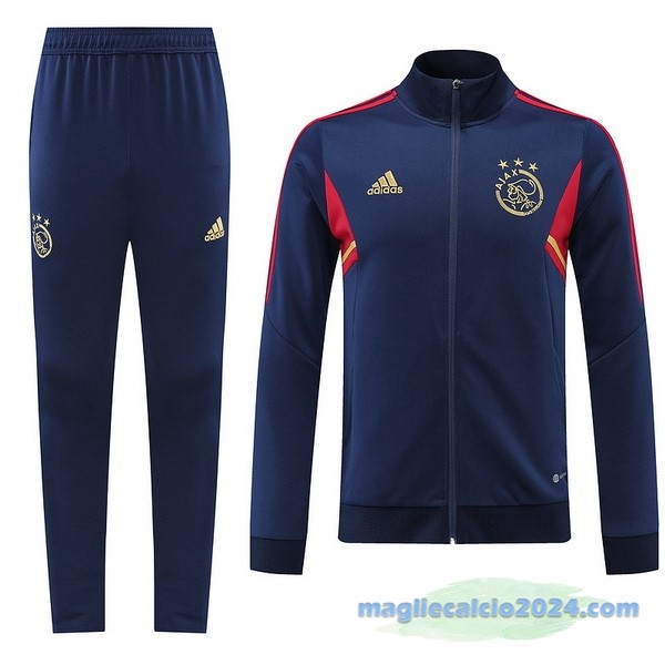 Set Completo Ropa Deportiva Con Cremallera Larga Ajax 2022 2023 Purpureo Rosso Poco Prezzo