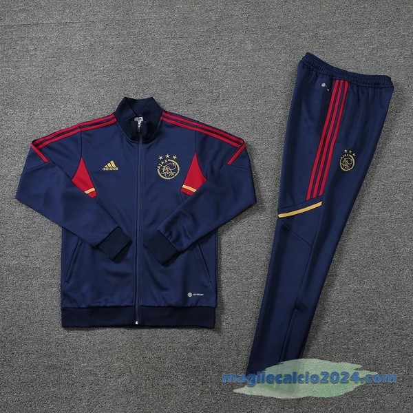 Set Completo Ropa Deportiva Con Cremallera Larga Ajax 2022 2023 Purpureo Rosso Poco Prezzo