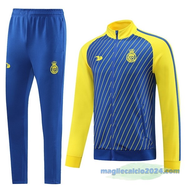 Set Completo Ropa Deportiva Con Cremallera Larga Al Nassr 2023 2024 Azul Giallo Poco Prezzo