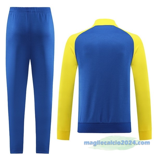Set Completo Ropa Deportiva Con Cremallera Larga Al Nassr 2023 2024 Azul Giallo Poco Prezzo