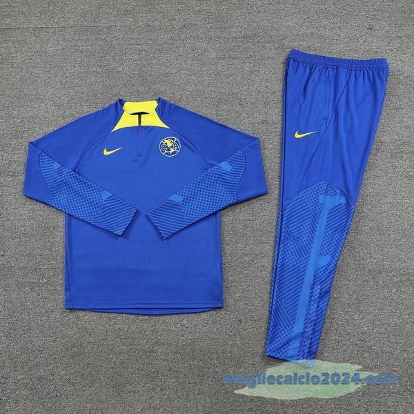 Set Completo Ropa Deportiva Con Cremallera Larga América 2023 2024 Azul Poco Prezzo