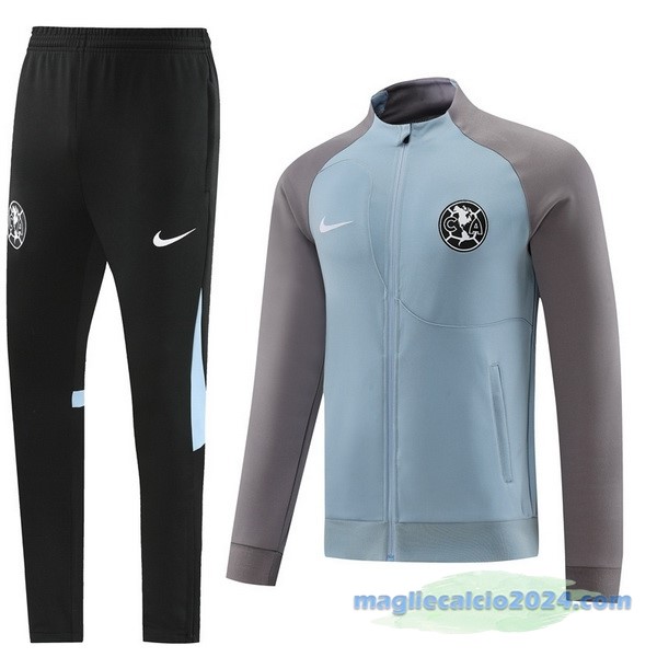 Set Completo Ropa Deportiva Con Cremallera Larga América 2023 2024 Nero Azul Poco Prezzo
