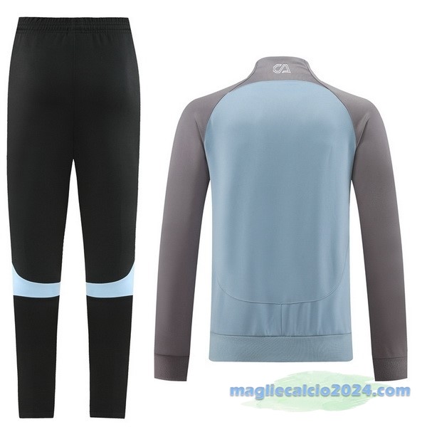 Set Completo Ropa Deportiva Con Cremallera Larga América 2023 2024 Nero Azul Poco Prezzo