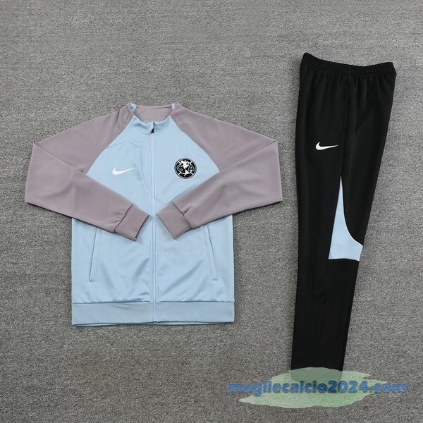 Set Completo Ropa Deportiva Con Cremallera Larga América 2023 2024 Nero Azul Poco Prezzo