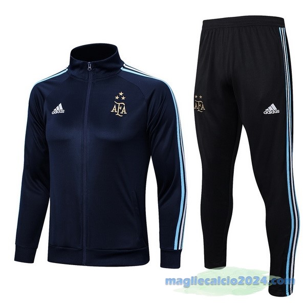 Set Completo Ropa Deportiva Con Cremallera Larga Argentina 2023 Azul I Navy Poco Prezzo
