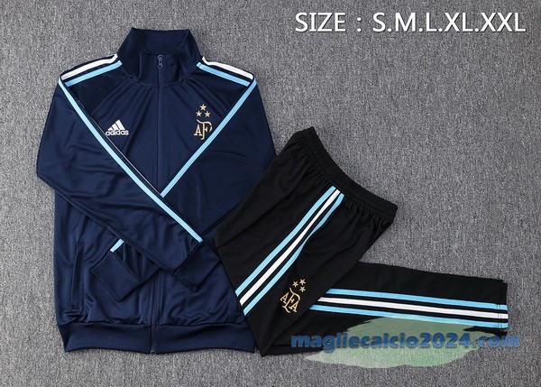 Set Completo Ropa Deportiva Con Cremallera Larga Argentina 2023 Azul I Navy Poco Prezzo