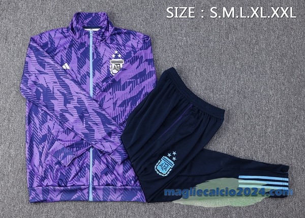 Set Completo Ropa Deportiva Con Cremallera Larga Argentina 2023 Purpureo Poco Prezzo
