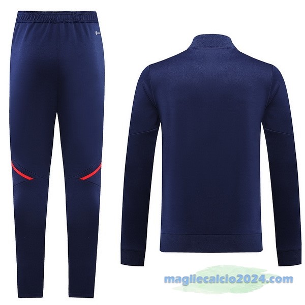 Set Completo Ropa Deportiva Con Cremallera Larga Arsenal 2022 2023 Azul Navy Giallo Poco Prezzo