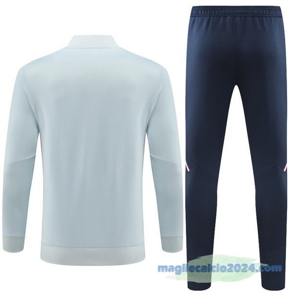 Set Completo Ropa Deportiva Con Cremallera Larga Arsenal 2022 2023 Grigio Azul Poco Prezzo