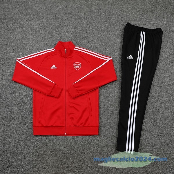 Set Completo Ropa Deportiva Con Cremallera Larga Arsenal 2022 2023 Nero Rosso Poco Prezzo