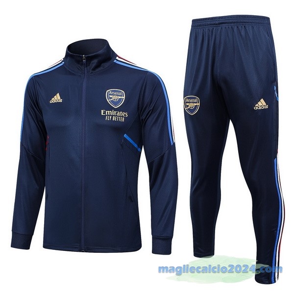 Set Completo Ropa Deportiva Con Cremallera Larga Arsenal 2023 2024 Azul Navy Poco Prezzo