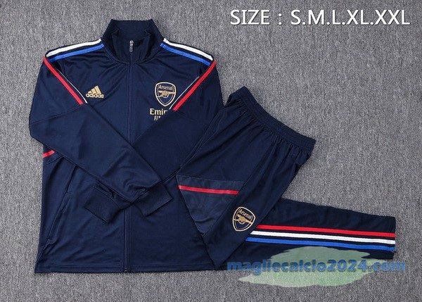 Set Completo Ropa Deportiva Con Cremallera Larga Arsenal 2023 2024 Azul Navy Poco Prezzo