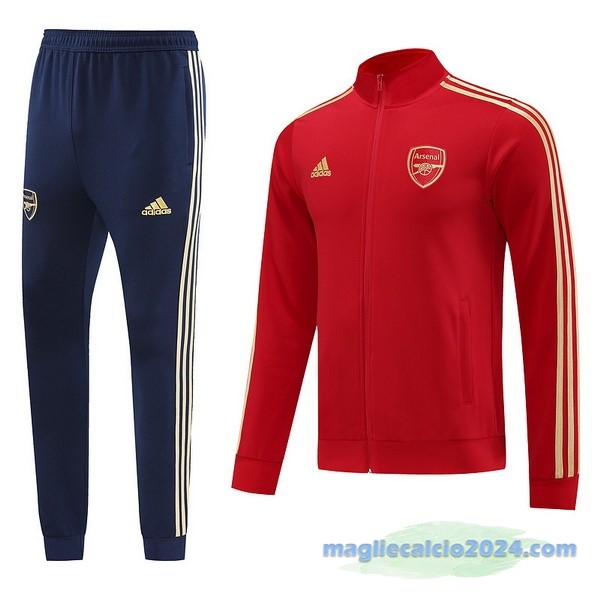 Set Completo Ropa Deportiva Con Cremallera Larga Arsenal 2023 2024 Rosso Azul Poco Prezzo