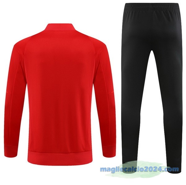 Set Completo Ropa Deportiva Con Cremallera Larga Arsenal 2023 2024 Rosso Nero Poco Prezzo