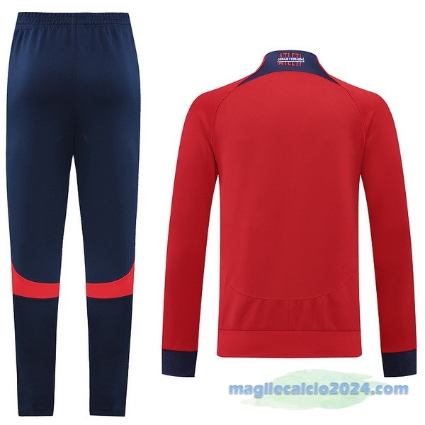 Set Completo Ropa Deportiva Con Cremallera Larga Atlético Madrid 2022 2023 Azul Rosso Poco Prezzo