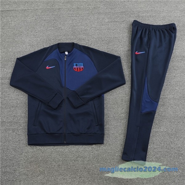Set Completo Ropa Deportiva Con Cremallera Larga Bambino Barcelona 2022 2023 Azul I Navy Poco Prezzo