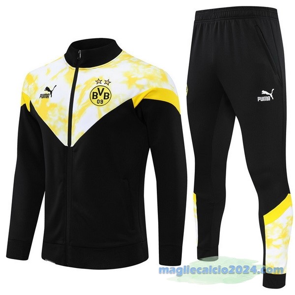 Set Completo Ropa Deportiva Con Cremallera Larga Bambino Borussia Dortmund 2022 2023 Nero Giallo Poco Prezzo