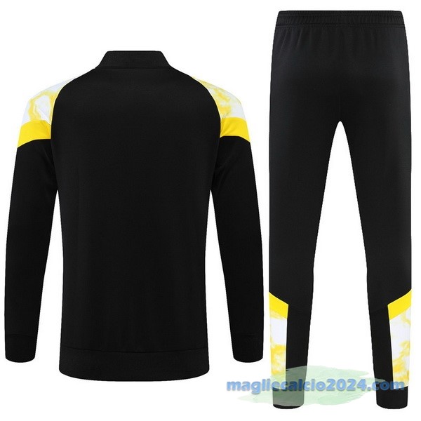 Set Completo Ropa Deportiva Con Cremallera Larga Bambino Borussia Dortmund 2022 2023 Nero Giallo Poco Prezzo
