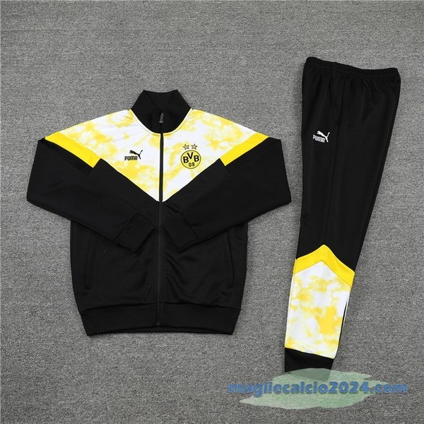 Set Completo Ropa Deportiva Con Cremallera Larga Bambino Borussia Dortmund 2022 2023 Nero Giallo Poco Prezzo