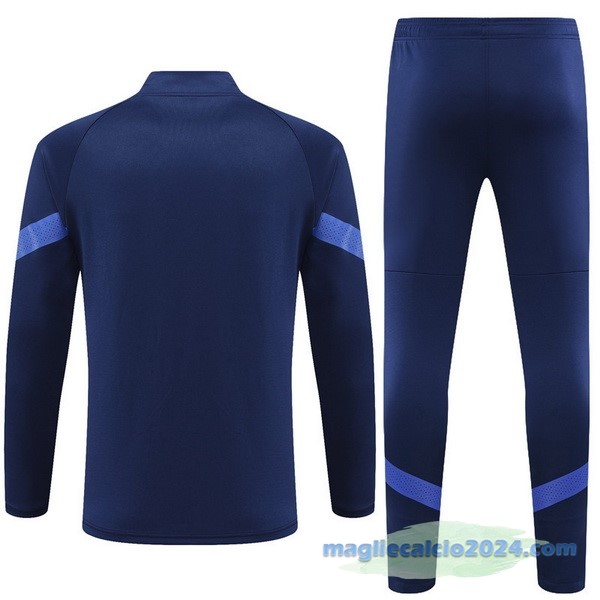 Set Completo Ropa Deportiva Con Cremallera Larga Bambino Italia 2022 Azul I Navy Poco Prezzo