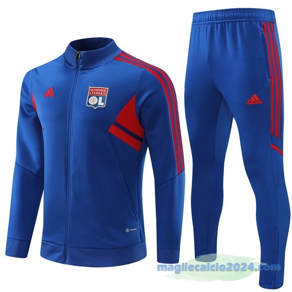 Set Completo Ropa Deportiva Con Cremallera Larga Bambino Lyon 2022 2023 Azul Poco Prezzo