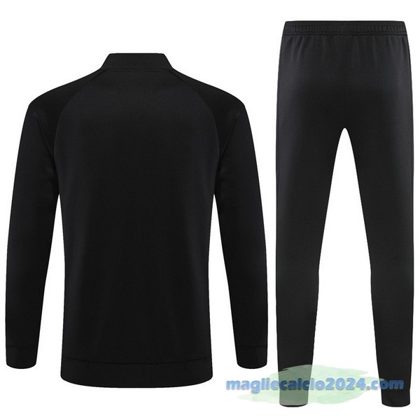 Set Completo Ropa Deportiva Con Cremallera Larga Bambino Manchester United 2022 2023 Nero III Rosso Poco Prezzo