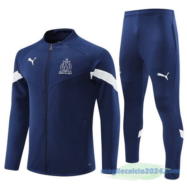 Set Completo Ropa Deportiva Con Cremallera Larga Bambino Marsella 2022 2023 Azul Navy Poco Prezzo