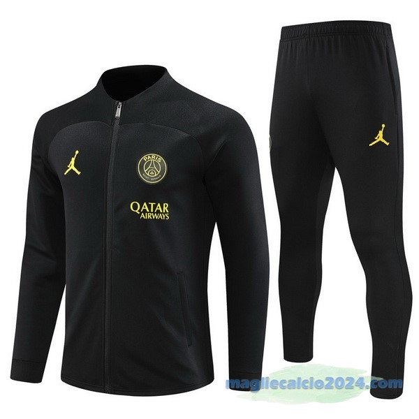 Set Completo Ropa Deportiva Con Cremallera Larga Bambino Paris Saint Germain 2022 2023 Nero Poco Prezzo