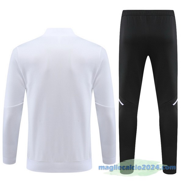 Set Completo Ropa Deportiva Con Cremallera Larga Bambino Real Madrid 2022 2023 Bianco I Nero Poco Prezzo