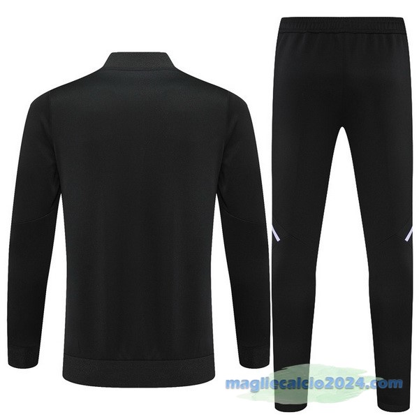 Set Completo Ropa Deportiva Con Cremallera Larga Bambino Real Madrid 2022 2023 Nero II Purpureo Poco Prezzo