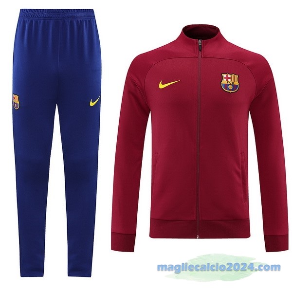 Set Completo Ropa Deportiva Con Cremallera Larga Barcelona 2022 2023 Azul I Rosso Poco Prezzo