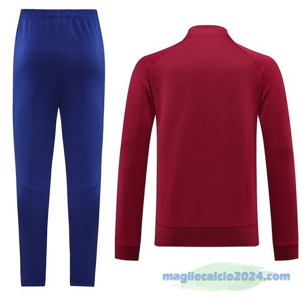 Set Completo Ropa Deportiva Con Cremallera Larga Barcelona 2022 2023 Azul I Rosso Poco Prezzo