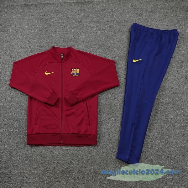 Set Completo Ropa Deportiva Con Cremallera Larga Barcelona 2022 2023 Azul I Rosso Poco Prezzo