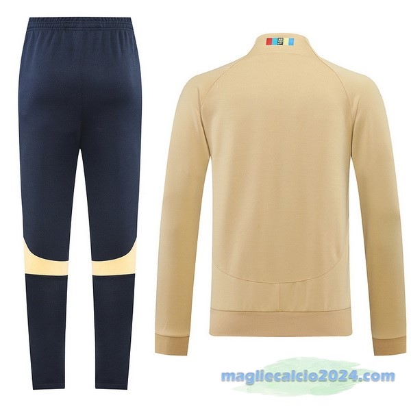 Set Completo Ropa Deportiva Con Cremallera Larga Barcelona 2022 2023 Azul Navy Giallo Poco Prezzo