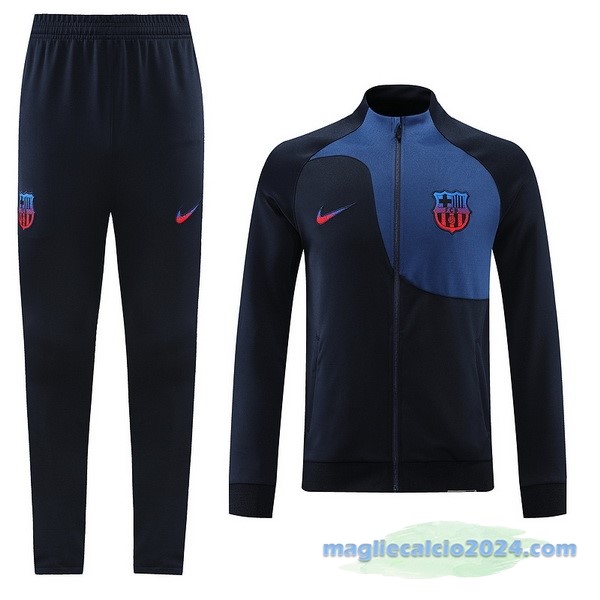 Set Completo Ropa Deportiva Con Cremallera Larga Barcelona 2022 2023 Azul Navy Poco Prezzo