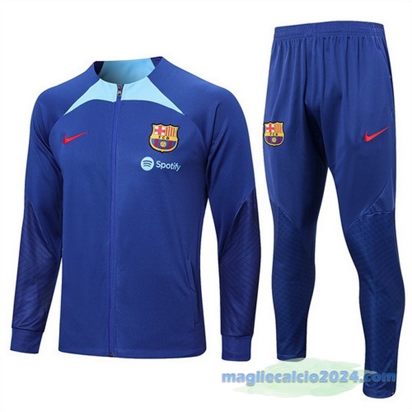 Set Completo Ropa Deportiva Con Cremallera Larga Barcelona 2022 2023 Azul Poco Prezzo