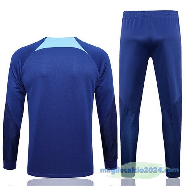 Set Completo Ropa Deportiva Con Cremallera Larga Barcelona 2022 2023 Azul Poco Prezzo