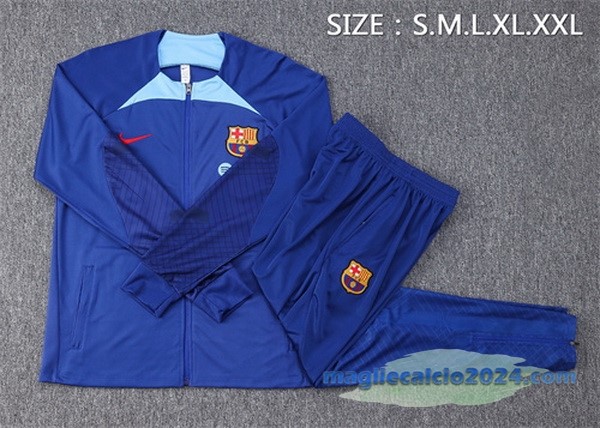 Set Completo Ropa Deportiva Con Cremallera Larga Barcelona 2022 2023 Azul Poco Prezzo