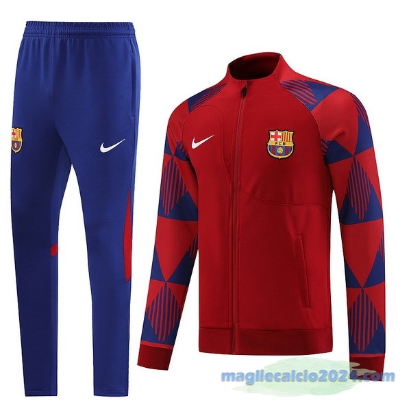 Set Completo Ropa Deportiva Con Cremallera Larga Barcelona 2022 2023 Azul Rosso Poco Prezzo